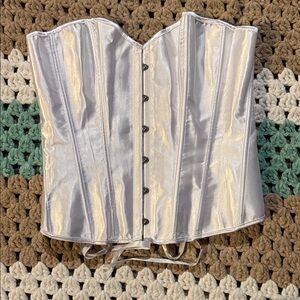 White Tie Back Corset Top Womans sz 1XL Plus